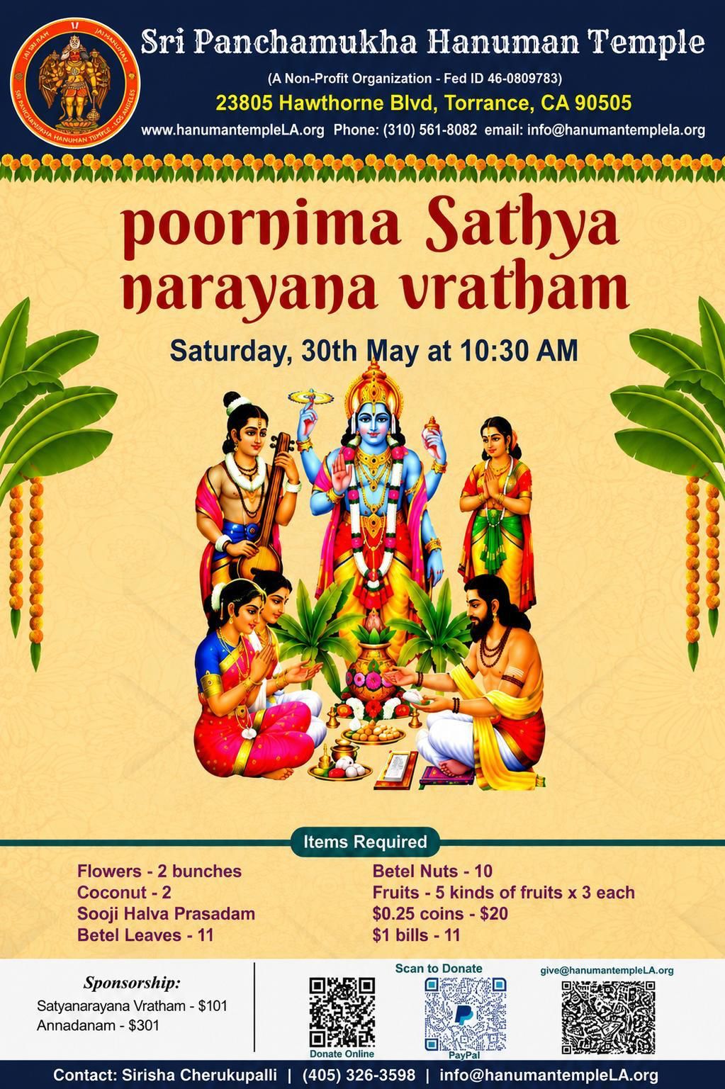 Poornima Sathya Narayana Vratham